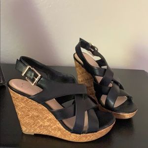 Jessica Simpson black wedge sandal